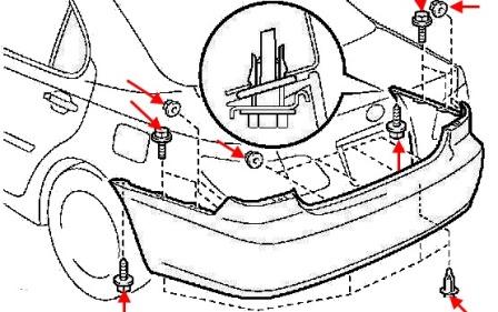 diagram of rear bumper Lexus ES 4 (2001-2006)