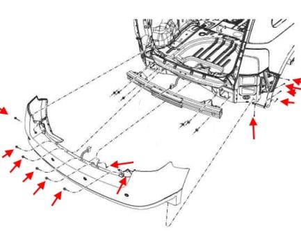 Lincoln MKX Heckstoßstangen-Montageplan (2007-2015)