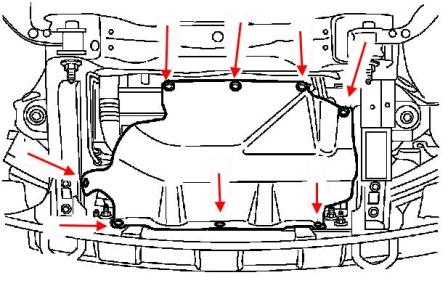 Montageplan für die vordere Stoßstange des Lincoln Navigator (2003-2006)