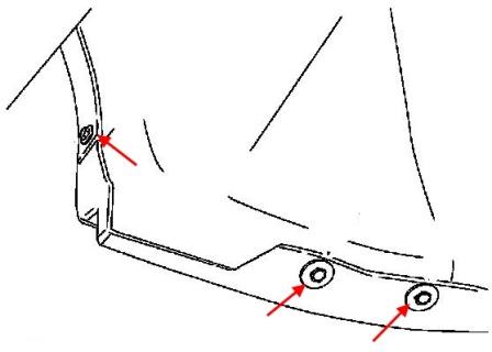 Montageplan für die vordere Stoßstange des Lincoln Navigator (2003-2006)