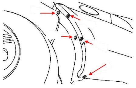 Montageplan für die hintere Stoßstange des Lincoln Navigator (2003-2006)