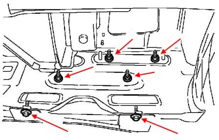 Montageplan für die hintere Stoßstange des Lincoln Navigator (2003-2006)