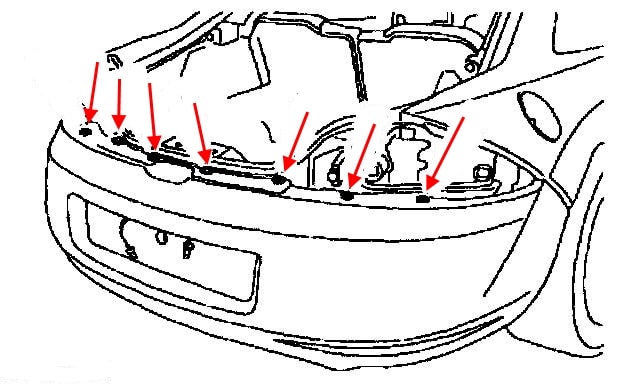 Mercury Cougar Heckstoßstangen-Montageplan (1999-2002)