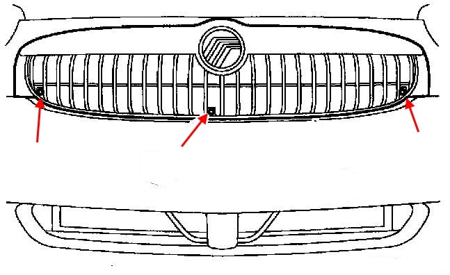 Mercury Villager Frontstoßstangen-Montageplan