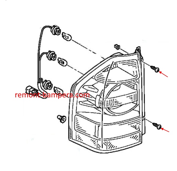 Mitsubishi Pajero/ Montero IV (2006-2023) Montageplan für das Rücklicht