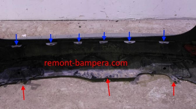 rear bumper attachment points Peugeot 5008 II (2017-2023)