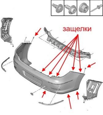 Schema montaggio paraurti posteriore Peugeot 408