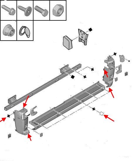 the attachment of the rear bumper Peugeot Boxer (since 2006)