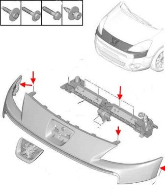 Peugeot Partner Tepee Frontstoßstangenmontage (nach 2009)