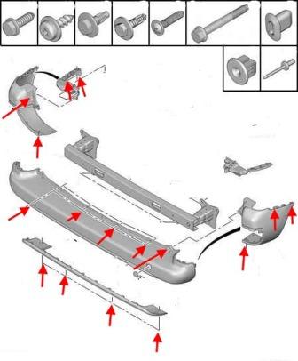 Peugeot Partner Tepee Heckstoßstangenmontage (nach 2009)