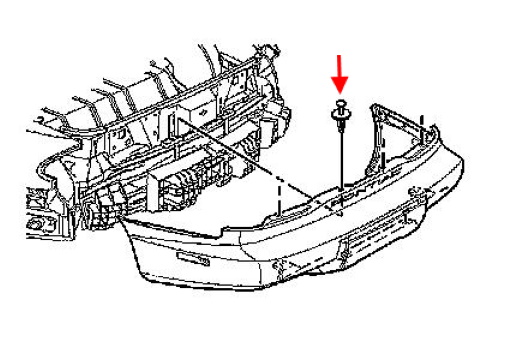 Diagram of rear bumper Pontiac Firebird (1993-2002)