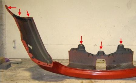 Pontiac G8 rear bumper mounting points