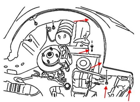 Pontiac Wave front bumper mounting diagram