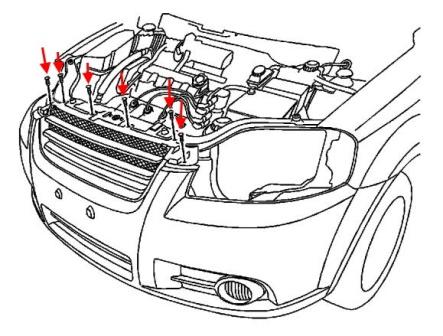 Pontiac Wave front bumper mounting diagram