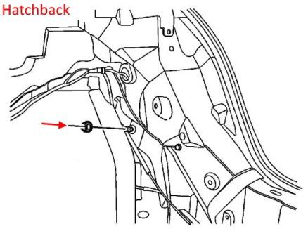 Pontiac Wave rear bumper mounting diagram