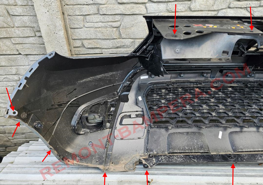Renault (Dacia) Duster II Frontstoßstangen-Montageorte