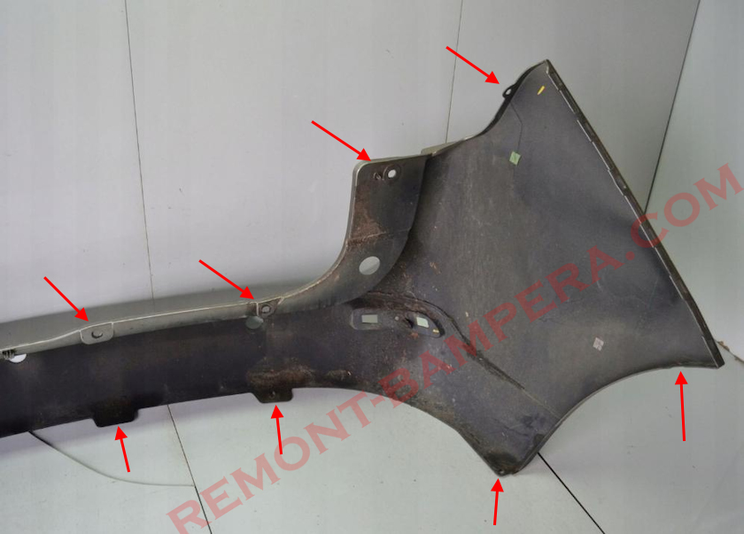 mounting points of the rear bumper Renault (Dacia) Lodgy