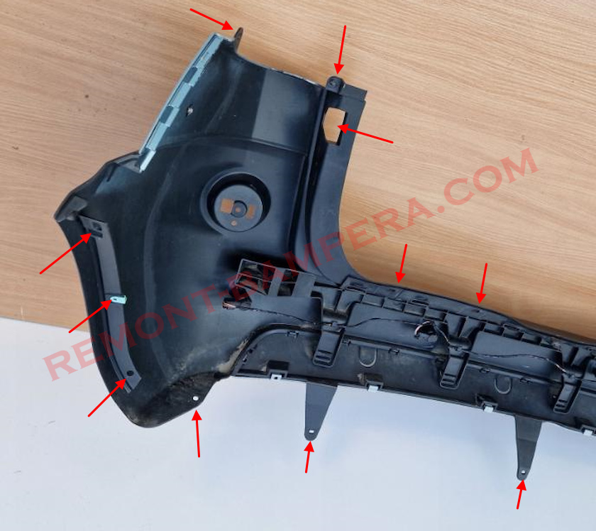 rear bumper mounting points Renault Scenic II