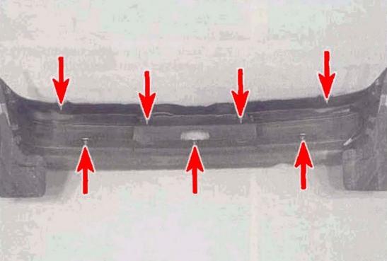 rear bumper mounting diagram Renault Clio 1 (1990–1998)