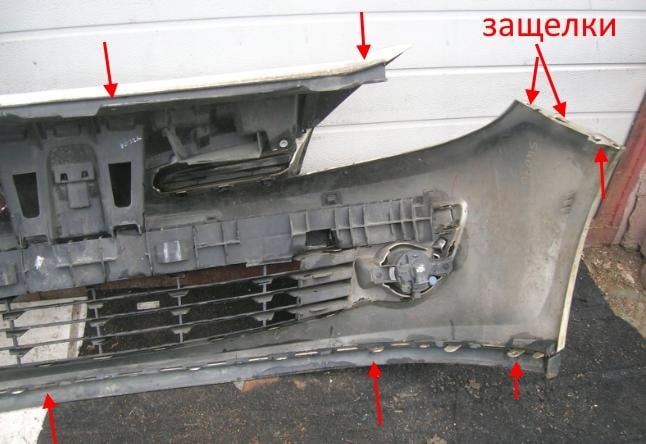 Points de fixation pare-chocs avant Renault Clio 3 (2005-2012)