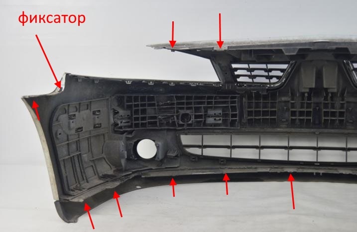 Points de fixation pare-chocs avant Renault Laguna 2 (2005-2007)