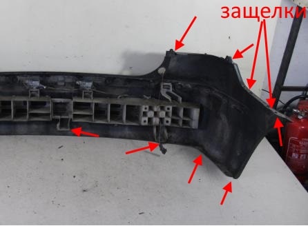 Points de fixation pare-chocs arrière Renault Laguna 2 (2001-2007)