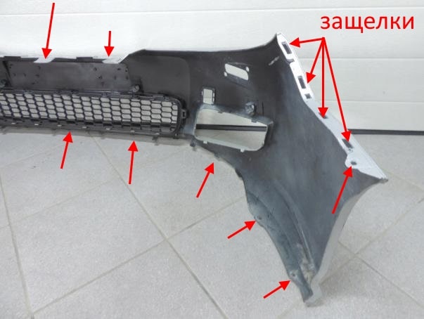 Points de fixation pare-chocs avant Renault Latitude