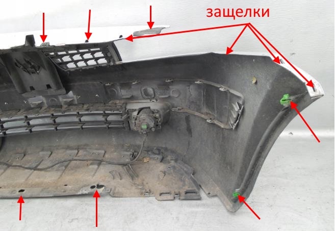 Points de fixation pare-chocs avant Renault Megane 2 (2002-2008)