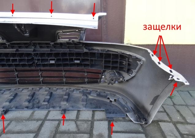 Points de fixation pare-chocs avant Renault Modus