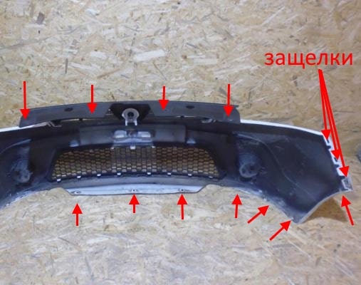 Points de fixation pare-chocs avant Renault / Dacia Sandero (Sandero Stepway) 1 (2008-2012)