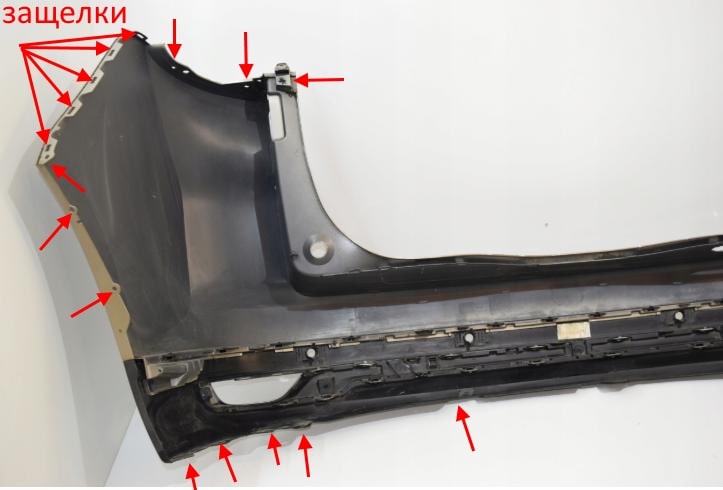 Punti di attacco paraurti posteriore Renault Scenic 4 (dopo il 2016)