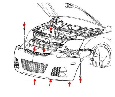 Saturn Vue Front Stoßstangenbefestigungsdiagramm (2008-2010)