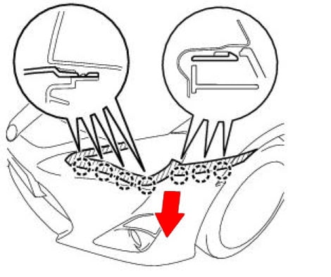 Scion FR-S front bumper fixing diagram (Toyota 86)