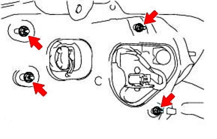 Scion FR-S (Toyota 86) rear light fixing diagram