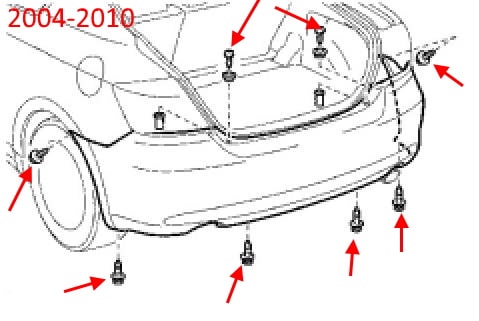 Scion tC rear bumper mounting diagram