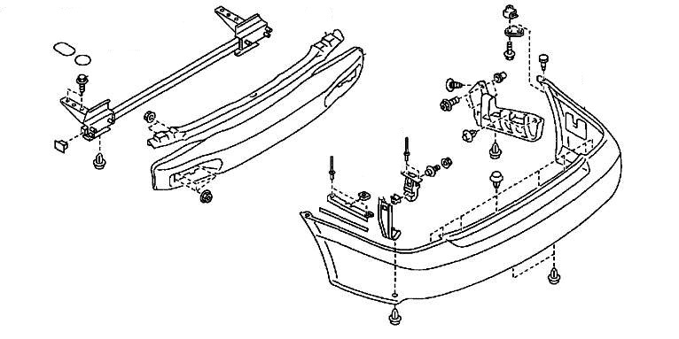 schéma de montage du pare-chocs arrière Subaru Baja Sedan (Wagon) 