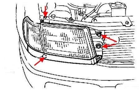 diagram of the headlamp Assembly Subaru Forester SF (1997-2002)