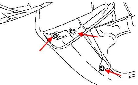 Montageschema für vordere Stoßstange Subaru Forester SG (2005-2008)