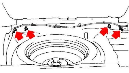 Montageplan für die hintere Stoßstange Subaru Forester SG (2002-2005)