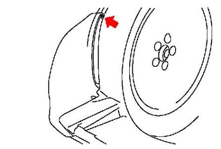 the scheme of fastening of the front bumper Subaru Forester SH (2008-2013)