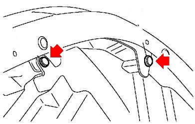 Montageschema für vordere Stoßstange Subaru Impreza (2000-2007)