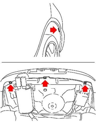 Montageplan für Heckstoßstange Subaru Impreza (2000-2007)