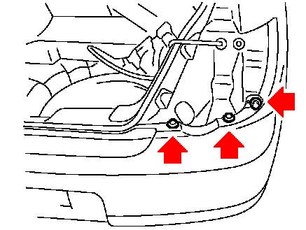 Montageplan für Heckstoßstange Subaru Impreza (2000-2007)