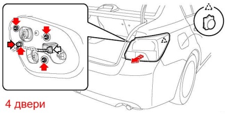 Montageplan für Rückleuchte Subaru Impreza (2011-2016)