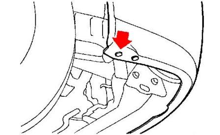 Montageplan für die vordere Stoßstange von Subaru Legacy (1998-2003)