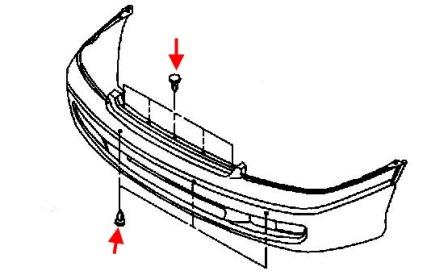 Montageplan für die vordere Stoßstange von Subaru Legacy (1998-2003)