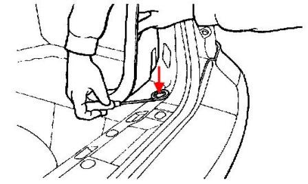 Montageplan für die hintere Stoßstange Subaru Legacy (1998-2003)