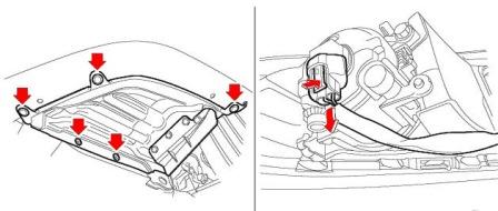 the scheme of fastening of the front bumper Subaru Legacy (2009-2014)