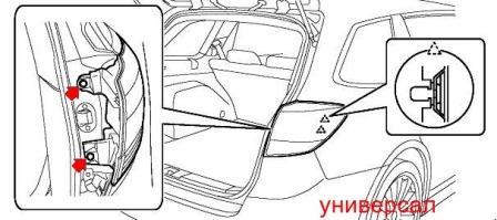 scheme of fastening of tail light Subaru Legacy (2009-2014)