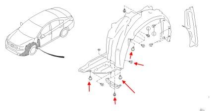 Subaru Legacy Frontfender Befestigungsdiagramm (nach 2014)